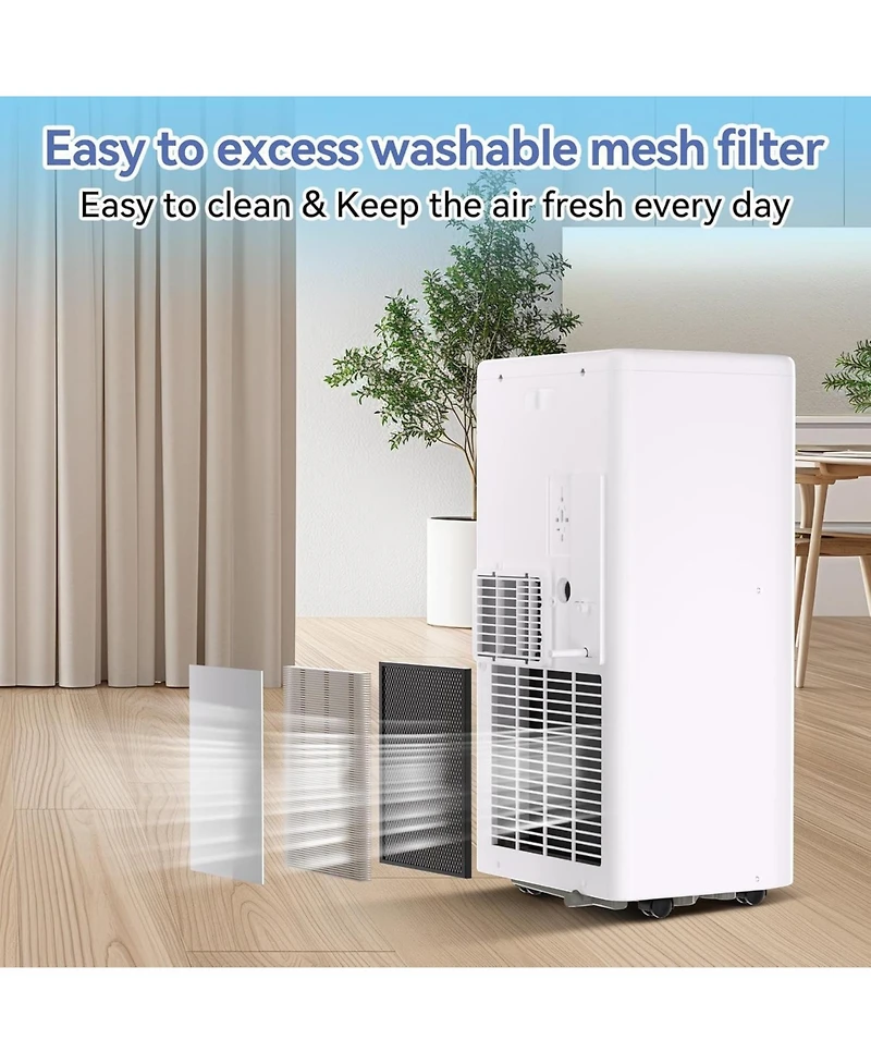 Xo 10,000 Btu Portable Standing 3-in-1 Ac with Remote, Led Display, Sleep Mode and Vent Kit for Up to 560 Sq. Ft