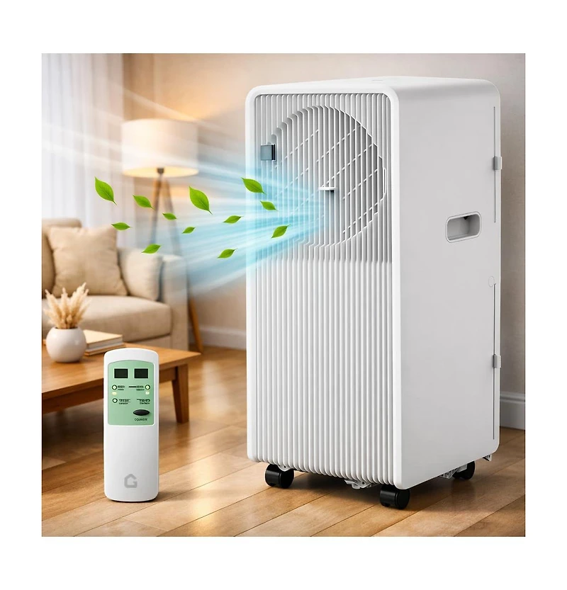 Xo 12,000 Btu Portable Drainage-Free Ac with Remote, Led Touchscreen, Timer and Window Kits for Room 190-250 Sq. Ft