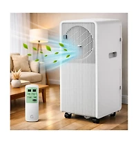 Xo 12,000 Btu Portable Drainage-Free Ac with Remote, Led Touchscreen, Timer and Window Kits for Room 190-250 Sq. Ft