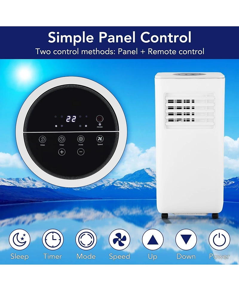 Xo 10,000 Btu Portable Ac, 3-in-1 Cooling, Dehumidifier and Fan, Auto Swing, Sleep Mode and 24-Hour Timer, Window Kit