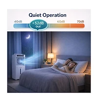 Xo White Portable Air Conditioner Fan, Evaporative Air Cooler, 3 Fan Speeds, 1600ml Tank, 2/4/8 Hour Timer, Remote Control