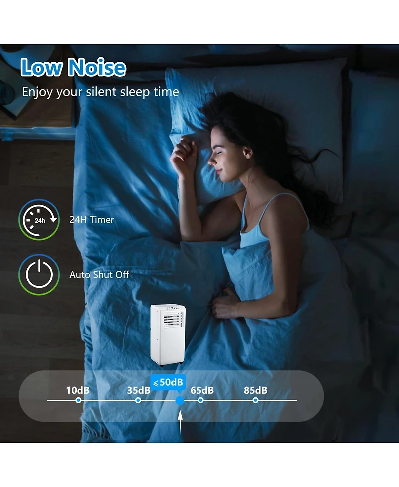 Xo 10,000 Btu Portable ACs, 3-in-1 Cooling, Fan and Dehumidifier, Quiet Led Display Unit with Remote and Sleep Mode