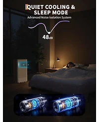 Xo 8,000 Btu Portable Air Conditioner with 3-in-1 Cooling, Dehumidifier and Fan for Bedroom, Home Office or Apartment