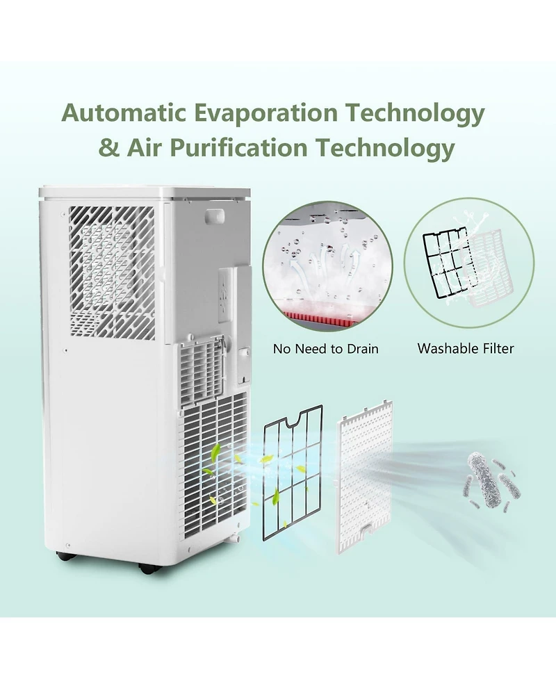 Xo 10000 Btu Portable Air Conditioner, 4-in-1 Ac Unit with Remote, Quiet Cooling for Rooms up to 450 Sq.Ft