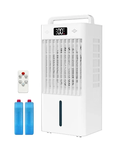Xo 10L Evaporative Air Cooler, 3 Wind Speeds, 12H Timer, Remote Control, Portable Cooling Fan for Large Rooms, 120V
