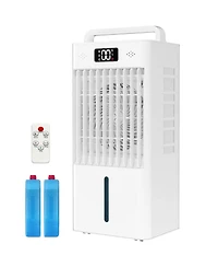 Xo 10L Evaporative Air Cooler, 3 Wind Speeds, 12H Timer, Remote Control, Portable Cooling Fan for Large Rooms, 120V