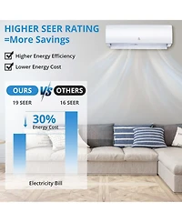 Xo 24000 Btu Mini Split Ac and Heat Pump, 21 SEER2 Inverter, WiFi Control, Cools 1500 Sq. Ft, 208/230V Kit