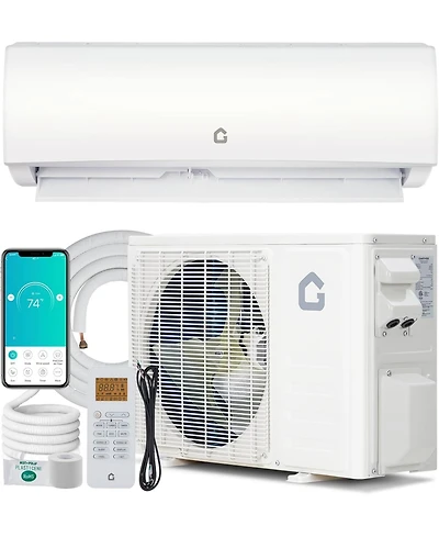 Xo 11500 Btu Mini Split Ac and Heat Pump, 18.5 SEER2 Inverter, WiFi and Alexa, 230V, Quiet, Installation Kit