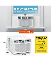 Xo 8000 Btu Window Air Conditioner, Remote Control and WiFi, with Heat, Rooms up to 350 Sq Ft