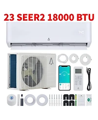Xo 23 SEER2 208-230V Wall-Mounted Ductless Ac Unit, 18000BTU Mini Split Air Conditioner with Heater Cools Rooms Up to 1250 Sq. Ft.
