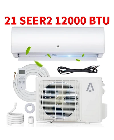Xo 12000 Btu 21 SEER2 Wall-Mounted Mini Split Air Conditioner, with Heat Pump and Installation Kits, 115V