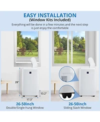 Xo 3-in-1 14000 Btu Portable Air Conditioner for Large Room, Cools Up to 750 Sq ft, Quiet 50dB Sleep Mode