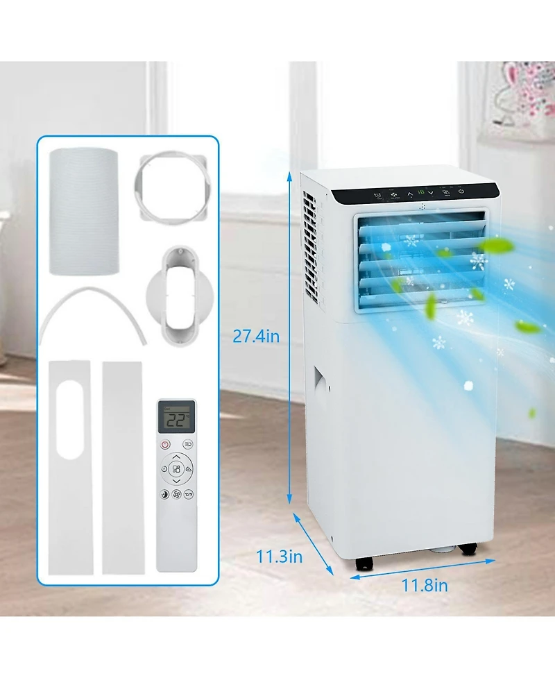 Xo 8000 Btu Portable Air Conditioner with Cool, Fan, Dehumidifier and Sleep Mode for Rooms Up to 350 Sq. Ft.