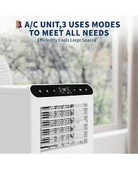 Xo 10000 Btu Portable Air Conditioners with Heat Function, Dehumidifier and Fan for Bedroom, Living Room Up to 450 Sq.Ft. White