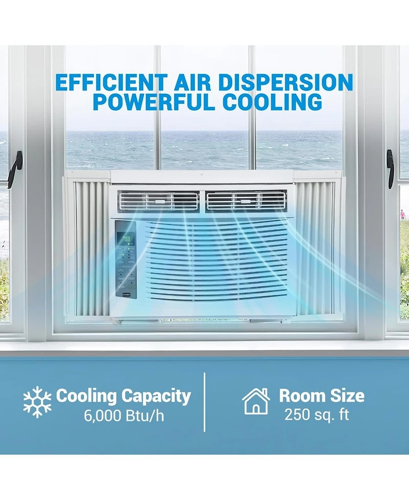 Xo 2 Pack 6000 Btu Smart Window Ac, WiFi and App Control, Quiet 50 dB, Cools 250 Sq. Ft, Remote, Easy Install