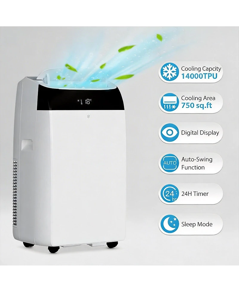 Xo Portable Air Conditioner, 14000 Btu, Cooling To 750 Sq.Ft
