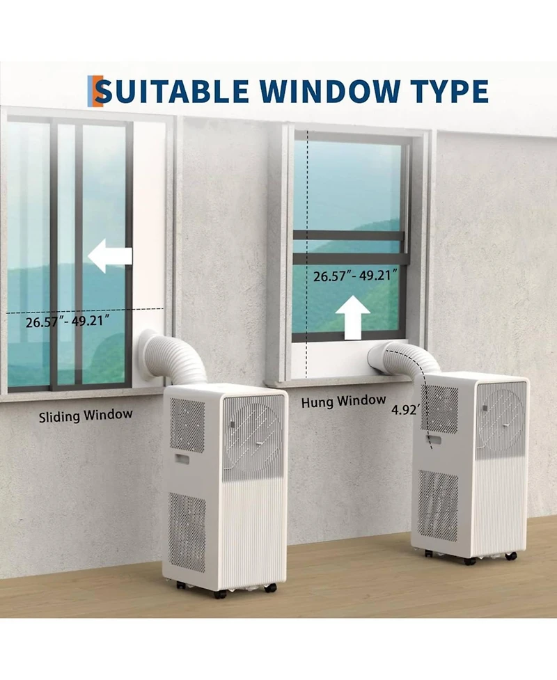 Xo 3-in-1 Quiet 14000 Btu Portable Air Conditioner for Large Room Bedroom, Covers up to 750 Sq.Ft. White