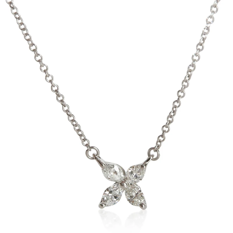 Pre-Owned Tiffany & Co Platinum Diamond Small Model Victoria Pendant
