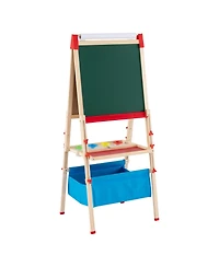 Slickblue Kids Easel Foldable Double Sided with Magnetic Chalkboard