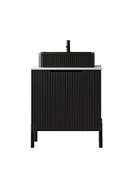 Sillysis 24 Inch Bathroom Vanity, Ceramic Basin, Sintered Stone Countertop, Soft Close Door Storage Cabinet