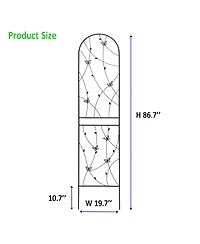 Clihome Metal Garden Trellis 86.7" x 19.7" Rustproof Trellis for Climbing Plants Outdoor Flower Support Butterfly Deco