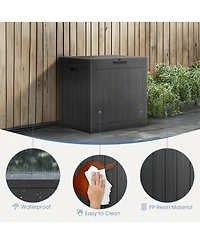 Yiortwo 31 Gallon Lockable Deck Box, Waterproof Resin Outdoor Storage with Lid