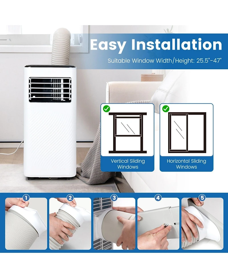 Ecooso 10000 Btu(Ashrae) Portable Air Conditioner with 4 Modes