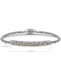 Devata Dragon Skin with Borobudur Chain Bracelet Sterling Silver and 18K Gold Accents