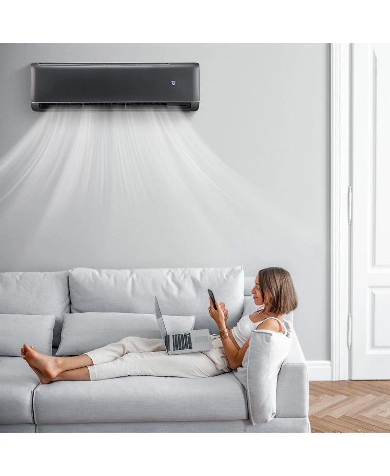 Ecooso Energy Star Certified 18000 Btu 21 SEER2 208-230V Mini Split Air Conditioner and Heater