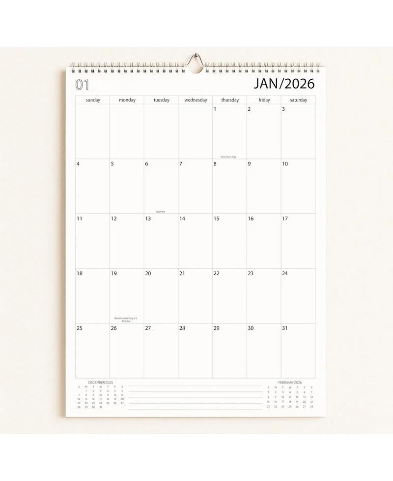 Gnuadz 2026-2027 Wall Calendar Spiral-Bound Thick Paper Includes Hanging Hook Business Style Design