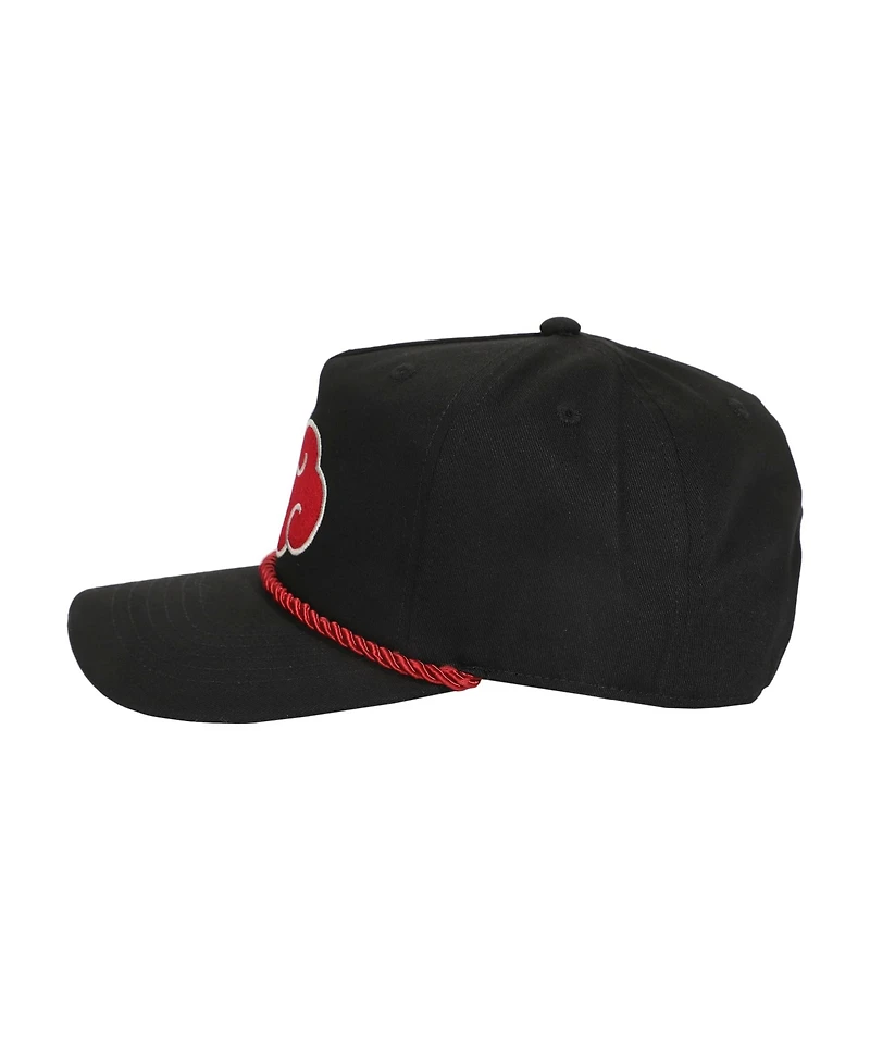 Naruto Men's Embroidered Akatsuki Cloud Black Retro Grandpa Snapback Hat