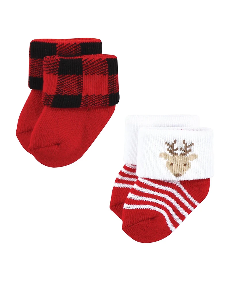 Hudson Baby Infant Cotton Rich Newborn and Terry Socks 12-Pack