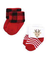 Hudson Baby Infant Cotton Rich Newborn and Terry Socks 12-Pack