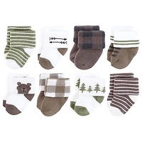 Hudson Baby Infant Boys Cotton Rich Newborn and Terry Socks 8-Pack