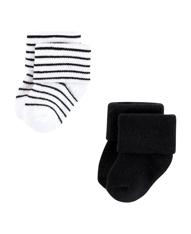 Hudson Baby Girls Cotton Rich Newborn and Terry Socks 8-Pack