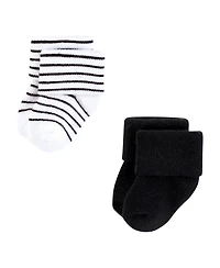 Hudson Baby Girls Cotton Rich Newborn and Terry Socks 8-Pack