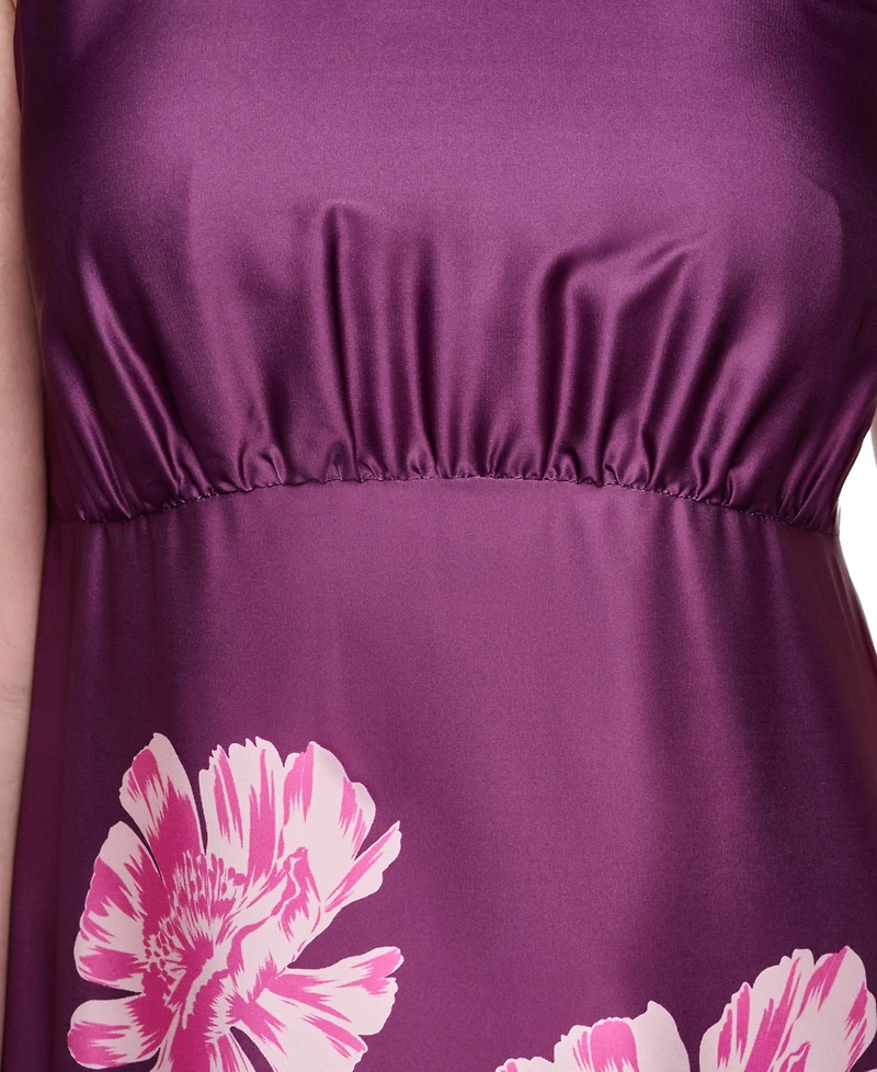 Eliza J Petite Halter Neck Zipper Midi Dress