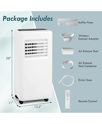 Ecooso 8000 Btu Portable Air Conditioner with Remote Control and Led Digital Display