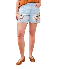 Tribal Women's Girlfriend-Fit Denim Shorts with Stretch