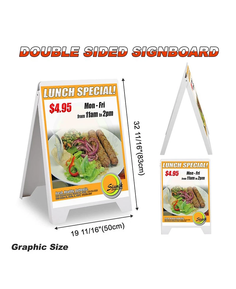Yescom Double Side Sidewalk A-frame Folding Display Sign Sandwich Board Pavement 6 Pack