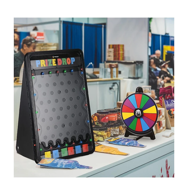 WinSpin 19x30" Prize Drop Board with Led Light and 12" Prize Wheel Fortune Game