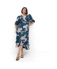 City Chic Plus Size Bri Floral Wrap Dress
