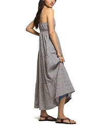 Lucky Brand Women's Printed Ruched Waist Midi Dress
