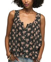Lucky Brand Women's Scoop Neck Floral Printed Swing Tank Top