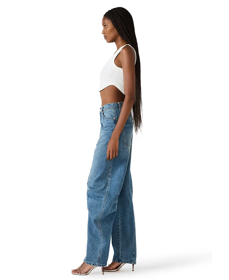 Steve Madden Women's Austin Loose Barrel Ankle Jeans
