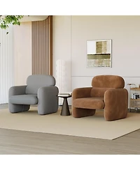 gaomon Modern Accent Chair, Wood Frame Sofa Chair, Comfortable Reading Armchair for Living Room, Bedroom