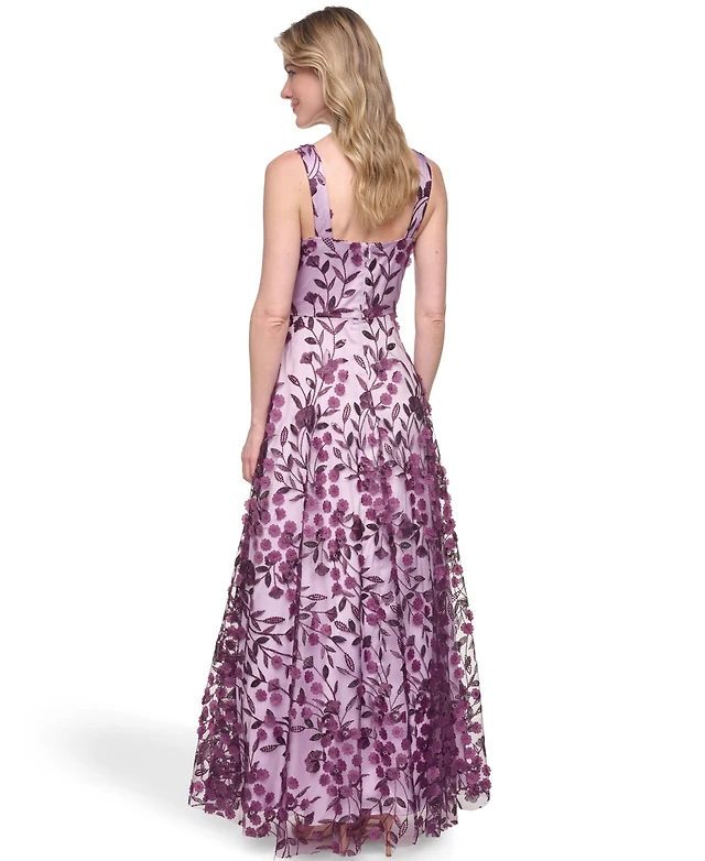 eliza j dress Evening A grosgrain sash cinches the waist to create a defined Eliza J Women's 3D Floral