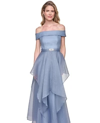 Eliza J Women's Off-Shoulder Handkerchief Ball Gown