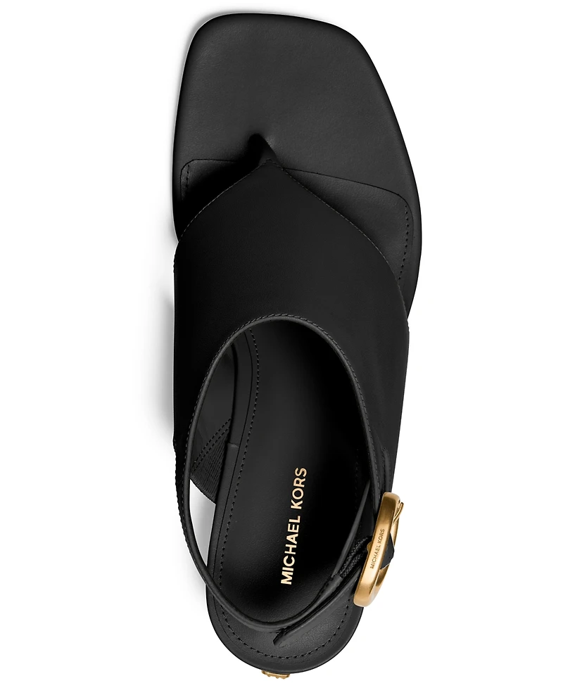 Michael Kors Women's Kya Flex Mid Block Heel Thong Dress Sandals