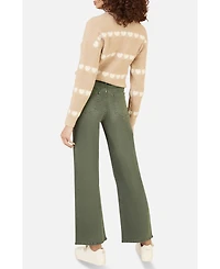Yumi Women's Stretch Canvas Wide Leg Jeans